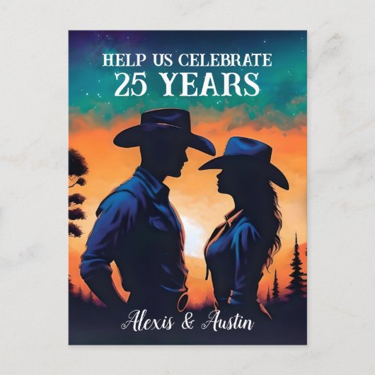 サンセットカウボーイと女性のカーボーイ25周年記念 ポストカード (正面)