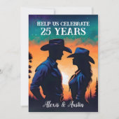 サンセットカウボーイと女性のカーボーイ25周年記念 招待状 (正面)