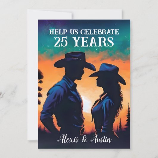 サンセットカウボーイと女性のカーボーイ25周年記念 招待状 (正面)