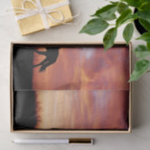 サンセットカウボーイと馬のシルエット 薄葉紙 (ギフト)