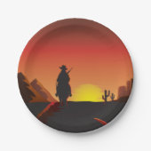 サンセットカウボーイ紙プレート ペーパープレート (正面)