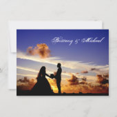 サンセットカップルシルエット結婚式招待状 招待状 (裏面)