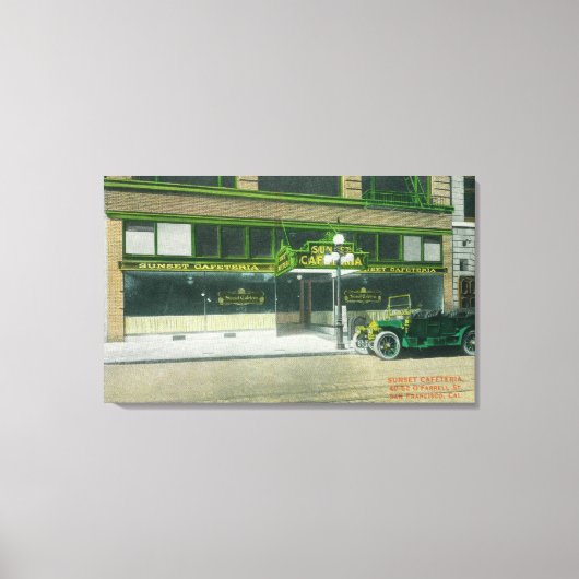 サンセットカフェテリアの外観 キャンバスプリント (正面)