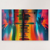 サンセットカラフルシティスケープ ジグソーパズル (横)