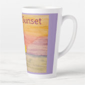 サンセットカラフルパ淡い色のープル カフェラテマグ (右)