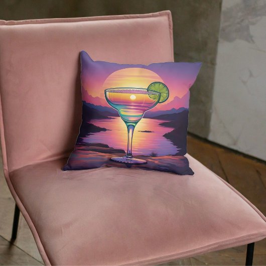 サンセットカラフルマーガリータ枕 クッション
