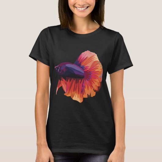 サンセットカラーのベタ - デジタルアート Tシャツ (正面)