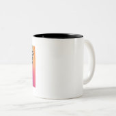 サンセットカラーの蝶のデザイン ツートーンマグカップ (正面右)