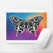 サンセットカラーの蝶のデザイン マウスパッド (マウス)