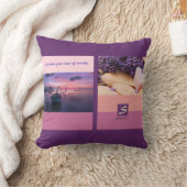 サンセットカラーパレットストライプフォトモノグラム クッション (ブランケット)