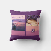 サンセットカラーパレットストライプフォトモノグラム クッション (裏面)