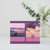 サンセットカラーパレットストライプフォトモノグラム ポストカード (スタンド正面)