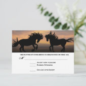 サンセットカントリーウェディングRSVPカードで2頭 出欠カード (スタンド正面)