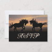 サンセットカントリーウェディングRSVPカードで2頭 出欠カード (裏面)
