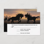 サンセットカントリーウェディングRSVPカードで2頭 出欠カード (正面/裏面)