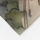 サンセットカントリーロードの風景 フリースブランケット (角)