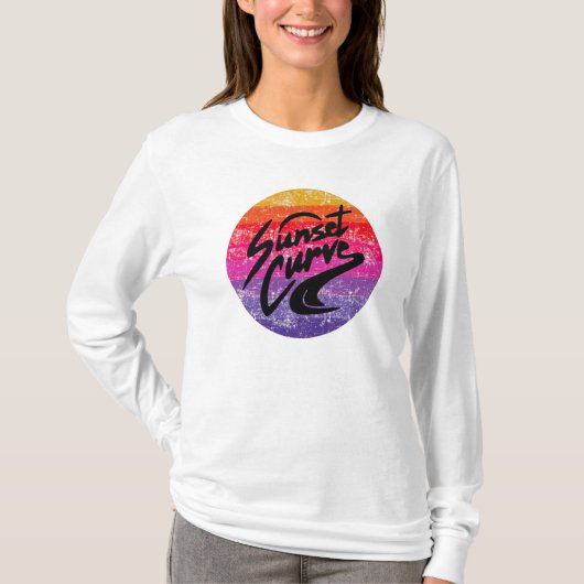 サンセットカーブレトロデザイン Tシャツ (正面)