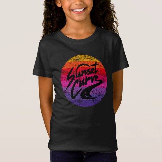 サンセットカーブレトロデザイン Tシャツ (正面)