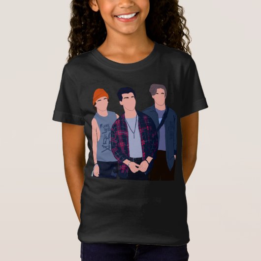 サンセットカーブ少年のミニマリスト Tシャツ (正面)