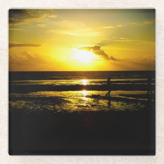 サンセットガラスのコースター ガラスコースター (正面)