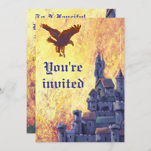 サンセットキャッスルパーティー招待状 招待状 (正面/裏面)