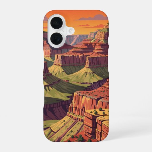サンセットキャニオンリトロ iPhone 16ケース (裏面)