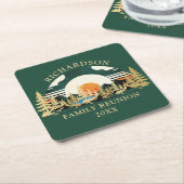 サンセットキャンピングバケーショングリーンファミリー懇親会 スクエアペーパーコースター (アングル)