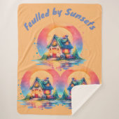 サンセットキュートコテージコア | シェルパブランケット (正面)