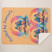 サンセットキュートコテージコア | シェルパブランケット (正面(横))