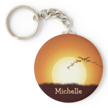 サンセットキ飛んでいるーチェインのバパーソナライズされたードズ