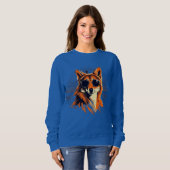 サンセットギフトアイディアにサングラスを持つオオカミ犬 スウェットシャツ (正面フル)