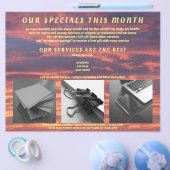 サンセットクカラフルラウズ独自の写真を作成 チラシ (シングル)