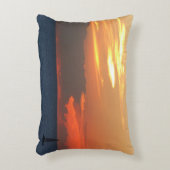 サンセットクラウドと帆船シースケープ アクセントクッション (正面(垂直))