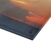 サンセットクラウドと帆船シースケープ カッティングボード (角)