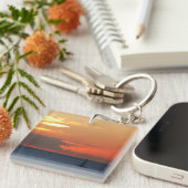 サンセットクラウドと帆船シースケープ キーホルダー (正面右)