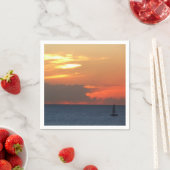 サンセットクラウドと帆船シースケープ スタンダードカクテルナプキン (インサイチュ)