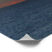 サンセットクラウドと帆船シースケープ ポスター (角)