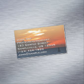 サンセットクラウドと帆船シースケープ マグネット名刺 (インサイチュ)