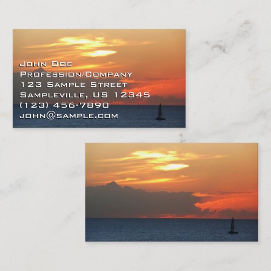 サンセットクラウドと帆船シースケープ 名刺 (正面/裏面)
