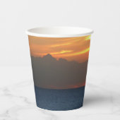 サンセットクラウドと帆船シースケープ 紙コップ (正面)