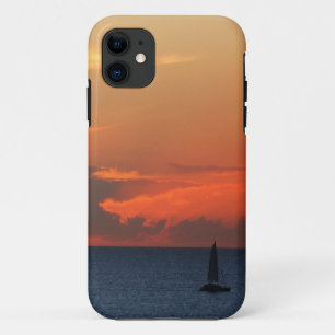サンセットクラウドと帆船シースケープ iPhone 11 ケース
