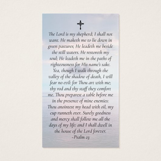 サンセットクラウドフォトメモリアル祈りの言葉カード (裏面)