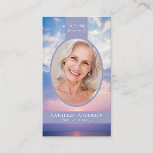 サンセットクラウド天国メモリアル祈りの言葉カード コーリングカード (正面)