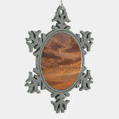 サンセットクラウドIIパステル抽象芸術自然 スノーフレークピューターオーナメント (左)