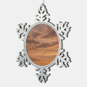 サンセットクラウドIIパステル抽象芸術自然 スノーフレークピューターオーナメント (右)