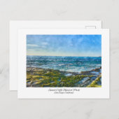 サンセットクリフサンディエゴ、カリフォルニアの水彩画 ポストカード (正面/裏面)