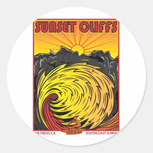 サンセットクリフサンディエゴCA. ラウンドシール (正面)