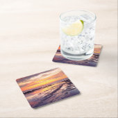 サンセットクリフスタイドプール スクエアペーパーコースター (インサイチュ)