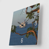 サンセットクルーズ 離岸の瞬間 I スクエア壁時計 (傾斜)
