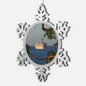 サンセットクルーズ 離岸の瞬間 I スノーフレークピューターオーナメント (右)